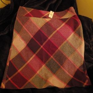Talbots Wool Plaid Skirt NWT